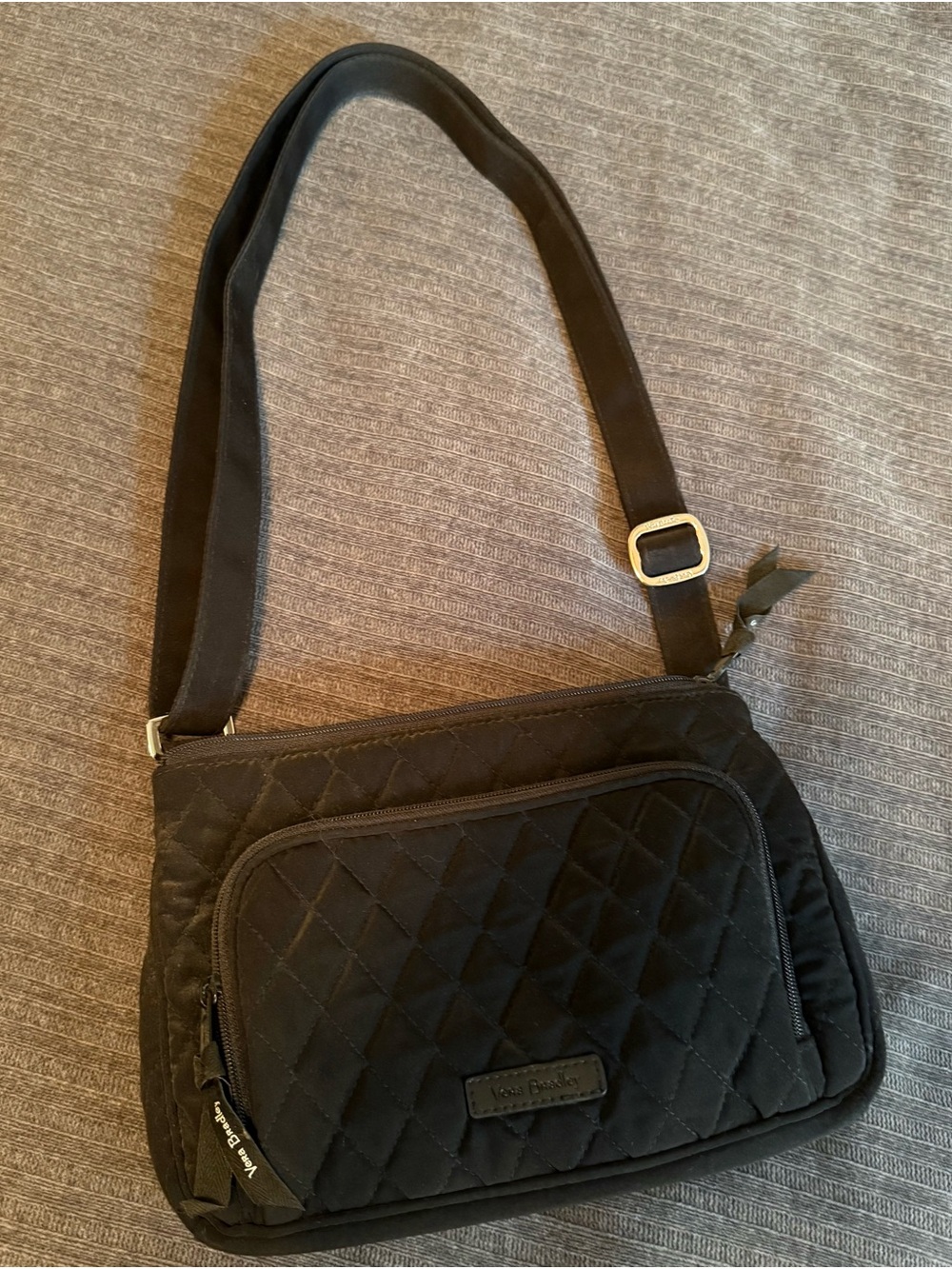 Vera Bradley Black Quilted Crossbody Shoulder Bag